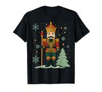 Rey Cascanueces con Traje de Navidad Rojo y Verde Camiseta