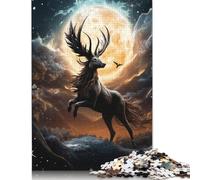 Rey Ciervo (2) Puzzles para Adultos 500 Piezas Cumpleaños Decoración EduGatoional Game Juego De Rompecabezas Stress Relief Toy 500pcs (52x38cm)