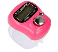 REY Contador Digital con Mini LCD de 5 Dígitos Rosa, Registrador de Visitas, Golpes, Pasos, Vueltas, Mercancía