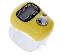 REY Contador Digital de 5 Dígitos con Pantalla LCD, Amarillo, Registrador de Visitas, Golpes, Pasos, Vueltas, Mercancía