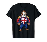 Rey Corona de la Union Jack British Bulldog Camiseta