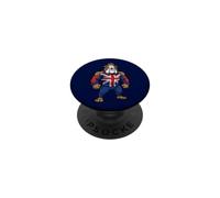 Rey Corona de la Union Jack British Bulldog PopSockets PopGrip Adhesivo