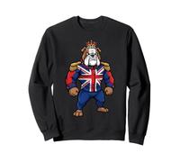 Rey Corona de la Union Jack British Bulldog Sudadera