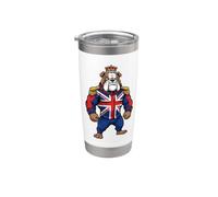 Rey Corona de la Union Jack British Bulldog Vaso térmico de acero inoxidable de doble pared