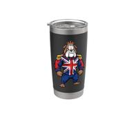 Rey Corona de la Union Jack British Bulldog Vaso térmico de acero inoxidable de doble pared