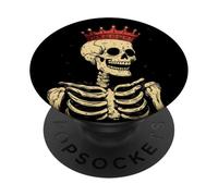 Rey de los huesos con sentido del humor para los amantes de los esqueletos PopSockets PopGrip Adhesivo