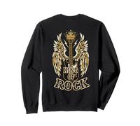 Rey de Rock and Roll Guitarra Vintage Rock Music Back Sudadera