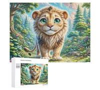 Rey del Bosque Puzzle 1000 Piezas Obra De Arte 3D Vida Silvestre Rompecabezas Impossible para Adultos Y Niñas A 14 Años Desafío Intelectual DIY Moderno Familiar 500 PCS