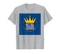 Rey del Tercer Tiempo - para Los Aficionados del F˙tbol Camiseta, Hombre, Gris Jaspeado, 3XL