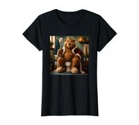 Rey del Trono Oso Humor del baño Inodoro Papá Divertido Camiseta gráfica económica, Mujer, Negro, M