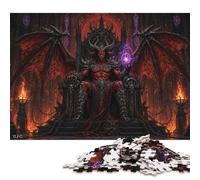 Rey Diablo Satán del Infierno Puzzle De Madera 1000 Piezas Adultos Y Niños,Anti-estrés,14 Años+,Deco Pared Señor de los Demonios,Desafío,Regalo Ideal,Madera,Rompecabezas,Relax,Reto,(75x50cm)