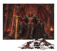 Rey Diablo Satán del Infierno Puzzle De Madera 1000 Piezas Adultos Y Niños,Madera,14 Años+ Señor de los Demonios,Rompecabezas,Anti-estrés,Regalo Ideal,Desafío,Reto,Relax,Deco Pared (75x50cm)