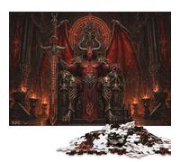 Rey Diablo Satán del Infierno Puzzle De Madera 300 Piezas Adultos Y Niños,Reto,Anti-estrés,Deco Pared Señor de los Demonios,Regalo Ideal,Madera,14 Años+,Rompecabezas,Desafío,Relax,Educativo (40x28cm)
