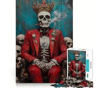 Rey Esqueleto con Traje Rojo Rompecabezas para Adolescentes 1000 Piezas Juguete Lógico Estimulante Juguete Familiar Joy Premium Edge 50x75cm