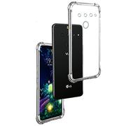 REY - Funda Anti-Shock Gel Transparente para LG V50 THINQ 5G, Ultra Fina 0,33mm, Esquinas Reforzadas, Silicona TPU de Alta Resistencia y Flexibilidad