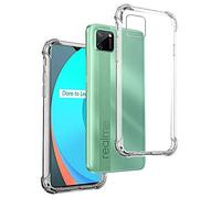 REY - Funda Anti-Shock Gel Transparente para OPPO REALME C11, Ultra Fina 0,33mm, Esquinas Reforzadas, Silicona TPU de Alta Resistencia y Flexibilidad