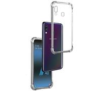 REY - Funda Anti-Shock Gel Transparente para Samsung Galaxy A40, Ultra Fina 0,33mm, Esquinas Reforzadas, Silicona TPU de Alta Resistencia y Flexibilidad