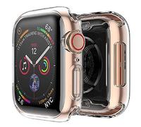 REY Funda Carcasa Gel Transparente para Apple Watch Series 4 - Apple Watch Series 5 de 40mm, Ultra Fina 0,33mm, Silicona TPU de Alta Resistencia y Flexibilidad