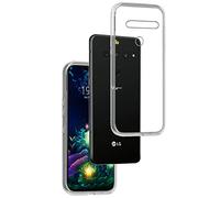 REY Funda Carcasa Gel Transparente para LG V50 THINQ, Ultra Fina 0,33mm, Silicona TPU de Alta Resistencia y Flexibilidad