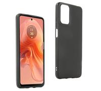 REY Funda Carcasa para Motorola Moto G04 4G - Moto G04s 4G - Moto E14 4G, Anti-Deslizante Negra, Elegante y Ligera, TPU Flexible Premium