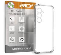 REY Funda para Samsung Galaxy S24+ - S25+, Anti-Shock Ecológica y Transparente, Ultra Fina 0,33mm, Esquinas Reforzadas, Silicona TPU Reciclado de Alta Resistencia y Flexibilidad