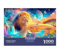 Rey León Abraza Cordero bajo la Luna Puzzle De 1000 Piezas el León Juguete Educativo para Niños Y Adultos 38x26cm/1000pcs