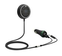 REY Manos Libres Bluetooth 4.0 con Cable 1,5m + EDR y Jack 3,5mm, Receptor Micrófono, Toma AUX, Coche