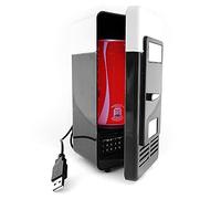 REY Mini Nevera USB Refrigerador Calentador Pequeño Frigorífico para Lata Color Negro