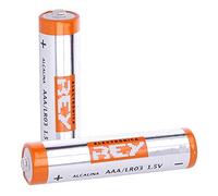REY Pack de 2 Pilas Alcalinas AAA LR03 1.5V, Alta Duración