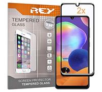 REY Protector de Pantalla 3D para Samsung Galaxy A31, Negro, Protección Completa, 3D / 4D / 5D (Pack 2X)