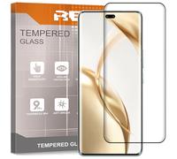 REY Protector de Pantalla Curvo para Honor 200 Pro, Negro, Cristal Vidrio Templado Premium, 3D / 4D / 5D, Anti Roturas