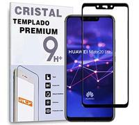 REY Protector de Pantalla Curvo para Huawei Mate 20 Lite, Negro, Cristal Vidrio Templado Premium, 3D / 4D / 5D