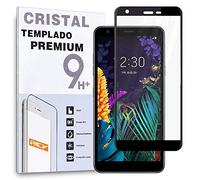 REY Protector de Pantalla Curvo para LG K30 2019, Negro, Cristal Vidrio Templado Premium, 3D / 4D / 5D