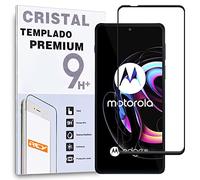 REY Protector de Pantalla Curvo para Motorola Edge 20 - Motorola Edge 20 Pro, Negro, Cristal Vidrio Templado Premium, 3D / 4D / 5D, Anti Roturas