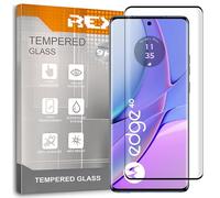 REY Protector de Pantalla Curvo para Motorola Moto Edge 40, Negro, Cristal Vidrio Templado Premium, 3D / 4D / 5D, Anti Roturas