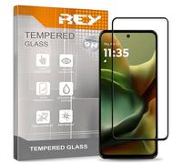 REY Protector de Pantalla Curvo para MOTOROLA MOTO G15 - G15 POWER - G05 - E15, Negro, Cristal Vidrio Templado Premium, 3D / 4D / 5D, Anti Roturas
