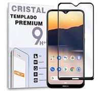REY Protector de Pantalla Curvo para Nokia 2.3, Negro, Cristal Vidrio Templado Premium, 3D / 4D / 5D