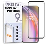 REY Protector de Pantalla Curvo para ONEPLUS Nord CE 5G - ONEPLUS Nord 2 5G, Negro, Cristal Vidrio Templado Premium, 3D / 4D / 5D, Anti Roturas