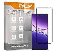 REY Protector de Pantalla Curvo para OPPO A5 4G/5G 2025 - A5M - REALME P3 Lite 4G/5G - A5X 4G/5G, Negro, Cristal Vidrio Templado Premium, 3D / 4D / 5D, Anti Roturas