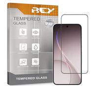 REY Protector de Pantalla Curvo para OPPO A6 GT, Negro, Cristal Vidrio Templado Premium, 3D / 4D / 5D, Anti Roturas