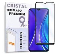 REY Protector de Pantalla Curvo para OPPO REALME 5 Pro - REALME X2 - REALME XT, Negro, Cristal Vidrio Templado Premium, 3D / 4D / 5D