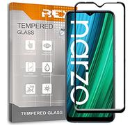 REY Protector de Pantalla Curvo para OPPO REALME C35 - OPPO REALME NARZO 50i Prime - OPPO REALME NARZO 50A Prime, Negro, Cristal Vidrio Templado Premium, 3D / 4D / 5D, Anti Roturas