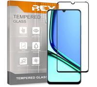 REY Protector de Pantalla Curvo para OPPO REALME Note 60-60X, Negro, Cristal Vidrio Templado Premium, 3D / 4D / 5D, Anti Roturas