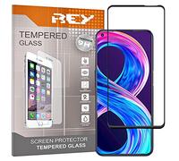 REY Protector de Pantalla Curvo para REALME 8s 5G - 6s - 6-7 4G/5G - 8 5G - OPPO A72 - A52 - A73 5G, Negro, Cristal Vidrio Templado Premium, 3D / 4D / 5D, Anti Roturas