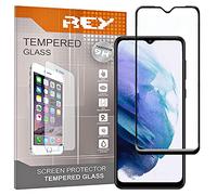 REY Protector de Pantalla Curvo para Samsung Galaxy M02 - M02s - A02 - A02s - A03S - A03 - A03 Core, Negro, Cristal Vidrio Templado Premium, 3D / 4D / 5D, Anti Roturas