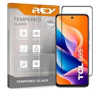 REY Protector de Pantalla Curvo para TCL 605 4G - 60 SE 4G - 60 SE NXTPAPER 4G, Negro, Cristal Vidrio Templado Premium, 3D / 4D / 5D, Anti Roturas