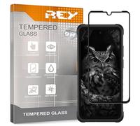 REY Protector de Pantalla Curvo para ULEFONE Armor X16 - X16 Pro - X31 - X31 Pro, Negro, Cristal Vidrio Templado Premium, 3D / 4D / 5D, Anti Roturas