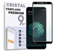 REY - Protector de Pantalla Curvo para XIAOMI MI 6X - MI6X - MI A2 - MIA2, Negro, Cristal Vidrio Templado Premium, 3D / 4D / 5D