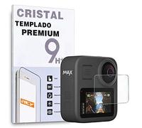 REY Protector de Pantalla para GOPRO MAX, Cristal Vidrio Templado Premium