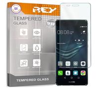 REY Protector de Pantalla para Huawei P9 Lite Mini-Huawei Y6 Pro 2017, Cristal con Doble Protección UV, Vidrio Templado Premium 9H+